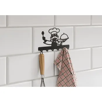 Věšák Interex design věšák na stenu CHEF / Černá matná