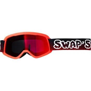Motocyklové brýle SWAPS Swaps KIDS dětské motokrosové brýle červené/červené/iridium zlaté-červené