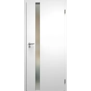 Interiérové dveře SAPELI HARMONIE KOMFORT M83 - CPL LAMINÁT - OTOČNÉ DVEŘE VČ. ZÁRUBNĚ - bílá perla Průchozí šířka (cm): 90, Průchozí výška (cm): 197, Typ skla: Satináto bílé