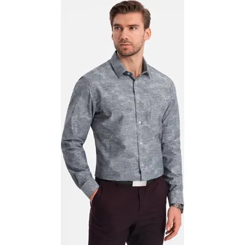 Pánská košile Ombre Classic men's flannel cotton plaid shirt - gray Ombre šedá 2640129