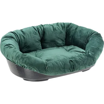 Ferplast Siesta Deluxe koš černý s potahem Sofa, sametově zelená - sada vel. 10: 96x71x32 cm