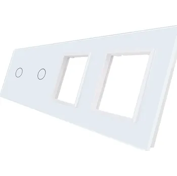 vypínač WELAIK čtyřnásobný skleněný panel 1+1+zás+zás - bílý