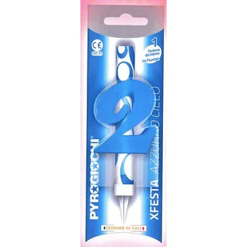 Dortová svíčka Dortová fontána číslo 2 modrá Pyrogiochi /BB