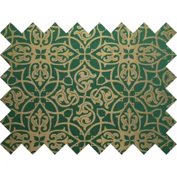 HEDVA ČESKÝ BROKÁT Vzorek brokátu 5x10cm 51056 MŘÍŽ zelená | 16