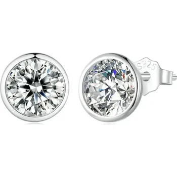 Náušnice For Silver Kulaté puzetové náušnice s krystalem Single - Stříbro 925