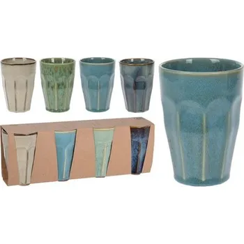 hrnek bez ouška 330ml, porcelánový, mix barev (4ks)