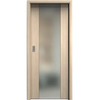 Interiérové dveře SAPELI HARMONIE KOMFORT M40 - CPL LAMINÁT - POSUVNÉ DVEŘE VČ. ZÁRUBNĚ - jasan Průchozí šířka (cm): 90, Průchozí výška (cm): 197, Typ skla: Satináto bílé