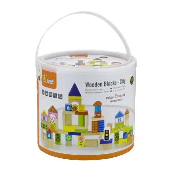 ostatní stavebnice Dřevěná stavebnice 75 kostek - město