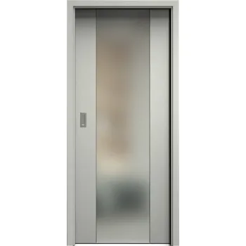 Interiérové dveře SAPELI HARMONIE KOMFORT M40 - CPL LAMINÁT - POSUVNÉ DVEŘE VČ. ZÁRUBNĚ - šedá Průchozí šířka (cm): 90, Průchozí výška (cm): 210, Typ skla: Satináto bílé