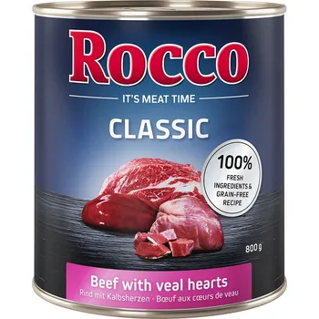 Krmivo pro psa 24x800g Rocco Classic Mix - hovězí s telecími srdíčky