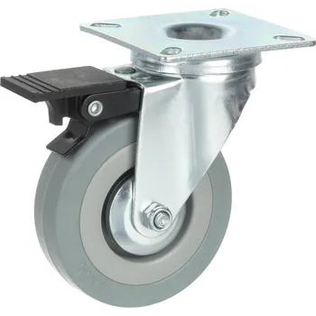 Nábytkové kování Interex design Nábytkové kolečko ALLAN s brzdou 75 mm / Šedá 75 mm