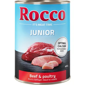 Krmivo pro psa 24x400g Rocco Junior - drůbeží s hovězím