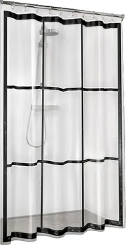 Sprchový závěs Sealskin Brix 180 x 200 cm průhledný s černým vzorem