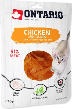 Pamlsek pro kočku Ontario Mini Chicken Slices 50 g