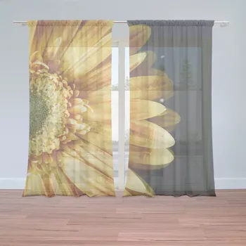 Záclona Záclony Žlutá gerbera: 2 ks - 150x250 cm - Sablio