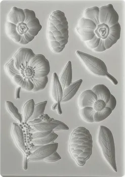 Forma na odlévání Silikonová forma na odlévání 10,5 x 14,8 cm květy a listy