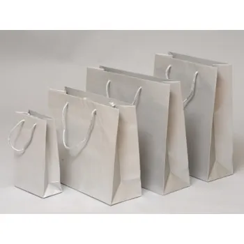 Dárková taška Papírové tašky s laminem o rozměru 220 x 100 x 275 mm, stříbrné
