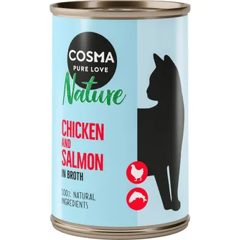 Krmivo pro kočku 12x140g Cosma Nature - Kuře & losos