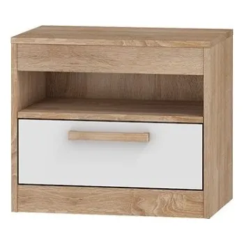 Noční stolek WIP Noční stolek MAXIMUS MXS-32 Barva: Dub sonoma světlý/bílý lesk