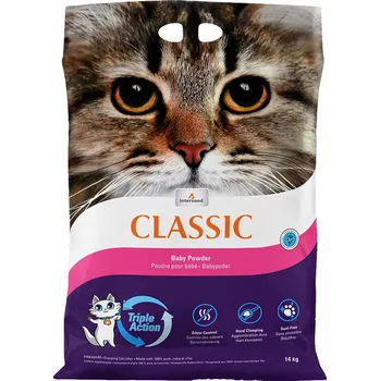 Podestýlka pro kočku 2x14kg Intersand Classic stelivo s vůní dětského pudru