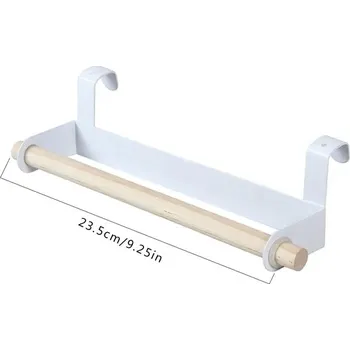 Držák na utěrky | držák na toaletní papír - bílá 24 cm s háčky