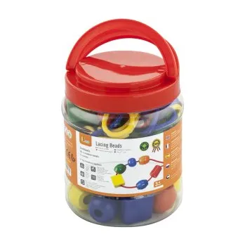 Dětské navlékací korálky Navlékání dřevěných korálků - extra velké