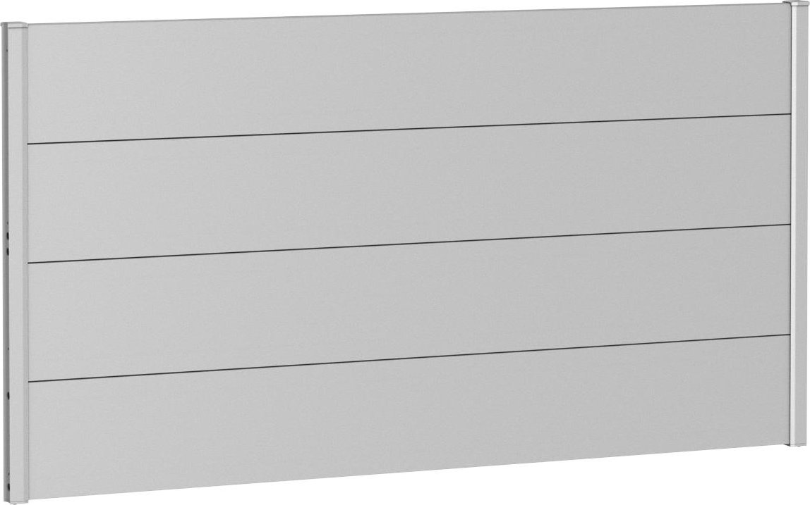 Biohort Zástěna na ochranu soukromí V90 x Š180 - Stříbrná metalíza (Bez akrylového skla, 180 x 4,4 x 91 cm)