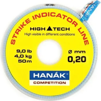 Indikátor záběru Hanák Competition Strike Indicator Line 50 m Fluo Yellow, 0,20 mm, 4,0 kg