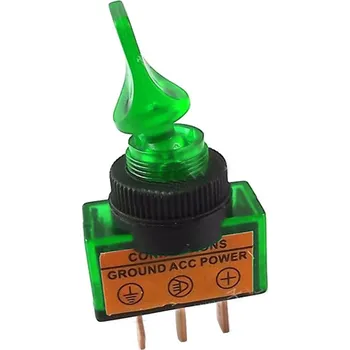 vypínač Vypínač páčkový, zelené podsvícení