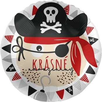 Balónek Premioloon Balonek fóliový Krásné narozeniny pirát, 43 cm