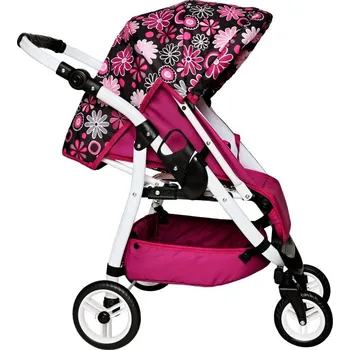 Kočárek pro panenku Jasmine Kids Sport 19 kočárek pro panenky růžový s květy