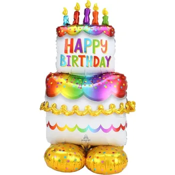 Balónek Amscan / Reithmüller Balonek fóliový Narozeninový dort stojící, 134 cm