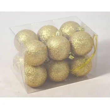 Vánoční dekorace Vánoční koule glitr 3 cm zlatá