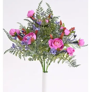 umělá květina Kytice pryskyřníků růžovo-fialová