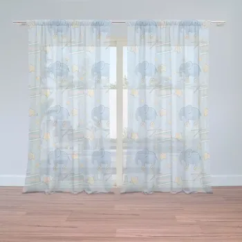 Záclona Záclony Bubny a sloni: 2 ks - 150x250 cm - Sablio