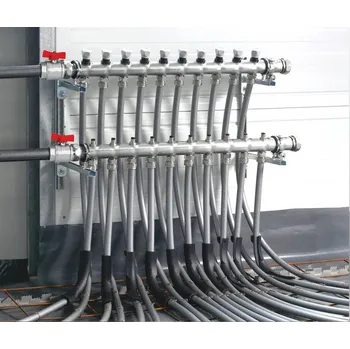 rozdělovač topení Rozdělovač Kermi x-net pro průmyslový systém plošného vytápění FI pro 6 okruhů, stavební délka 630 mm