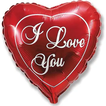 Balónek Flexmetal Balonek fóliový srdce I love you červený, 45 cm