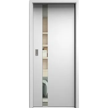 Interiérové dveře SAPELI HARMONIE KOMFORT M83 - CPL LAMINÁT - POSUVNÉ DVEŘE VČ. ZÁRUBNĚ - bílá pór Průchozí šířka (cm): 70, Průchozí výška (cm): 197, Typ skla: Čiré sklo