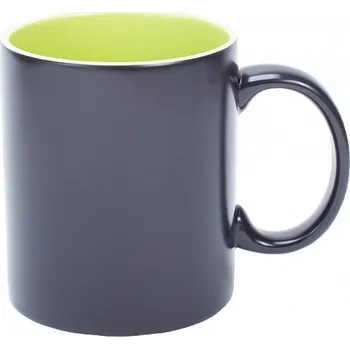 AveTech Měnící se černý hrneček s matným povrchem a světle zeleným vnitřkem