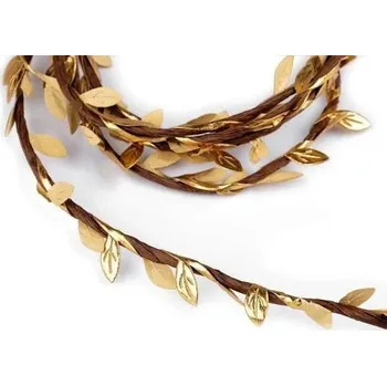 Hobby drát Tvarovací drátek s listy 2 m, zlatý