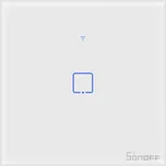 Sonoff T2EU1C-RF - jednokanálový dotykový nástěnný vypínač - RF 433 MHz - bílý