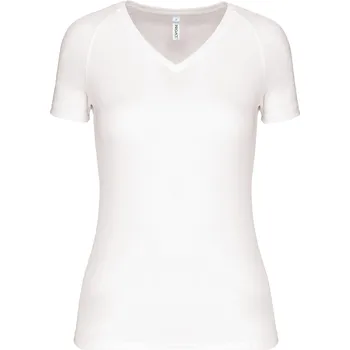 pracovní tričko Kariban Tričko PA477 s výstřihem do V, sportovní, krátký rukáv, dámské COT20P47700101-white S Bílá