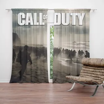Závěs Závěsy Call of Duty Normandie: 2 ks - 140x250 cm - Sablio