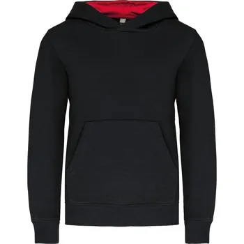 Kariban K453 Dětská mikina s kontrastní kapucí - Black, 8/10
