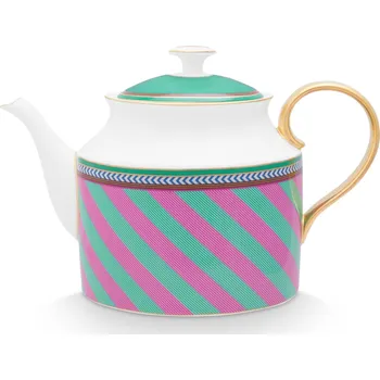 Konvice na čaj PIP Studio Čajová konvice Chique Stripes růžová-zelená 1.8lt 51.005.072