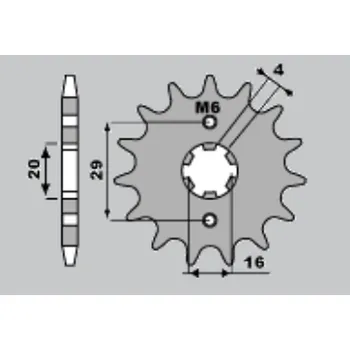 Řetězová sada pro motocykl JR řetězové kolo přední 425 16 SUZUKI TS 125 R/X 90-96, RG 125 92-96 (JTF425.16) (JR řetězové kolo přední 425 16 SUZUKI TS 125 R/X 90-96, RG 125 92-96 (JTF425.16))