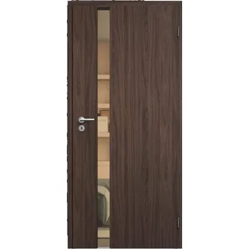 Interiérové dveře SAPELI HARMONIE KOMFORT M83 - CPL LAMINÁT - OTOČNÉ DVEŘE VČ. ZÁRUBNĚ - ořech Průchozí šířka (cm): 60, Průchozí výška (cm): 197, Typ skla: Planibel bronz