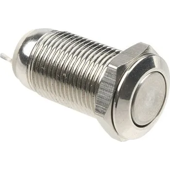 vypínač Spínač s aretací, stříbrný, průměr 10mm, IP65