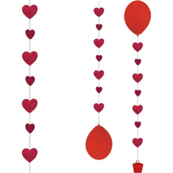 Balónek Amscan / Riethmüller Balonkové ozdoby stuhy se srdíčky 1 m, 3 ks