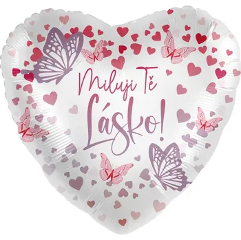 Balónek Premioloon Balonek fóliový srdce Miluji Tě Lásko, 43 cm